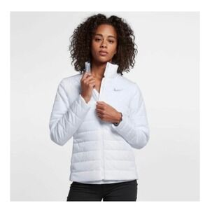 Nike Golf AeroLoft Jacket Womens White Quilted Puffer Windproof Full Zip Sz S